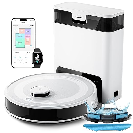 Lefant M2S Pro Robot Aspirateur Laveur 10000Pa avec Station Vidage Automatique Poussière