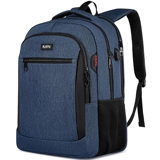 RJEU Sac à Dos Femme avec Port USB – Pour Ordinateur Portable, Loisir, Scolaire et Affaire