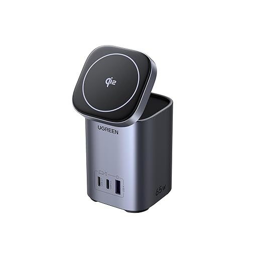 UGREEN Nexode 65W GaN Chargeur Station 3 Ports et Qi2 15W Chargeur